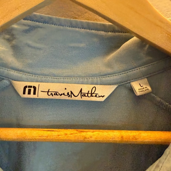 Travis Mathew Light Blue Zip-Up Sweater - Picture 2 of 4